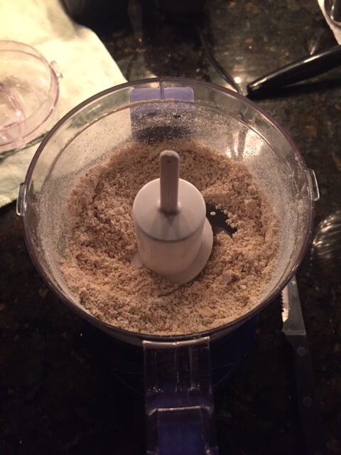 oats blending in a food processor for a dry mix